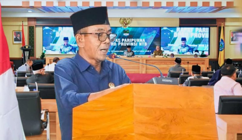 Rapat Paripurna DPRD NTB Dengan Agenda Pandangan Fraksi Membahas Persetujuan Perubahan APBD Tahun Anggaran 2026 di Aula Utama Kantor Gubernur NTB.