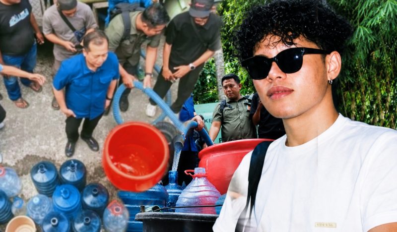 Afran BM, Wabendum Politik dan Ideologi DPD I KNPI NTB, dan Gubernur NTB Lalu Muhamad Iqbal Saat Menyalurkan Air Bersih di Desa Mangkung, Lombok Tengah.