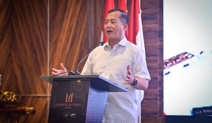 Gubernur NTB Lalu Muhamad Iqbal saat Musprov XII PMI NTB membahas contingency plan dan kesiapsiagaan bencana.