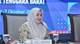 Wakil Gubernur NTB Indah Dhamayanti Putri atau Umi Dinda Saat Menghadiri Workshop Implementasi SPM Terintegrasi melalui Posyandu di Mataram, Selasa (6/10/2026).