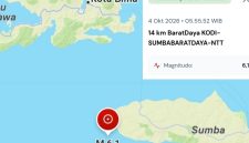 Gempa Bumi Magnitudo 6,1 Mengguncang Wilayah Sumba, NTT, dan g
Getarannya Dirasakan Hingga Bima, Minggu (4/10/2026).