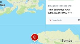 Gempa Bumi Magnitudo 6,1 Mengguncang Wilayah Sumba, NTT, dan g
Getarannya Dirasakan Hingga Bima, Minggu (4/10/2026).