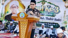 Peringatan Haul ke-3 Almaghfurlahu TGH. Lalu Muh. Thahir Badri di Pondok Pesantren Al-Badriyah 3, Kebun Raden, Desa Lando, Kecamatan Terara, Lombok Timur, Sabtu (3/10/2026).