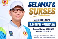 Mohan Roliskana Terpilih Sebagai Ketua Umum KONI NTB Periode 2026-2030 Dalam Musprovlub KONI NTB di Mataram, Selasa (13/10/2026).