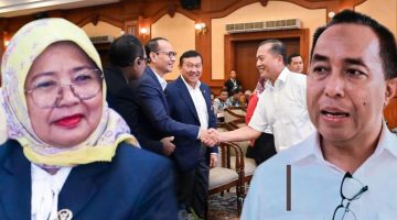 Ketua DPRD NTB Isvie Rupaeda, Mori Hanafi, dan Gubernur NTB Lalu Muhamad Iqbal yang Terlihat Bersalaman Dengan Mohan Roliskana Dalam Rangkaian Pemilihan Ketua Umum KONI NTB Periode 2026-2030.