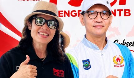 Nurbaya Sari Ketua PSOI NTB ucapkan selamat kepada Mohan Roliskana sebagai Ketua KONI NTB 2026–2030.