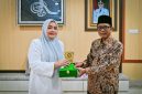 Wakil Gubernur NTB Indah Dhamayanti Putri Saat Menerima Kunjungan Kerja Jajaran Pimpinan MUI Pusat Untuk Membahas Penguatan Wisata Halal di NTB.