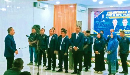 Mori Hanafi melantik pengurus DPD dan DPC Partai NasDem Kabupaten Bima di Kota Bima untuk konsolidasi menuju Pemilu 2029.