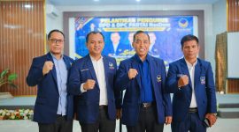 Ketua DPW Partai NasDem NTB, H. Mori Hanafi, Bersama Pengurus DPD dan DPW Partai NasDem di Kabupaten Bima Dalam Pelantikan di Hotel Mutmainnah, Kota Bima, Senin (19/10/2026).