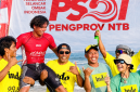 Ketua PSOI NTB Bersama Jajaran Pengurus Mendampingi Atlet PSOI NTB, Bronson Meydi, Yang Meraih Medali Emas Pada Kejurnas Selancar Indonesia di Bali.