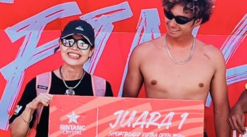 Ketua PSOI NTB  Bersama Atlet Bronson Meydi Yang Kembali Meraih Medali Emas di Liga Surfing Indonesia di Bali.