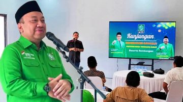 Terlihat Ketua Bawaslu NTB Bersama Ketua DPW PKB NTB, Lalu Hadrian Irfani, Dan Jajaran Pengurus Saat Agenda Konsolidasi Demokrasi di kantor baru DPW PKB NTB, Jalan Merdeka, Pagesangan, Mataram.