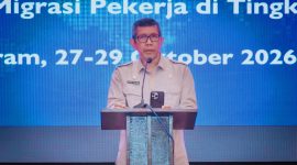 Sekretaris Jenderal Pemberdayaan KP2MI Achmad Syaifudin Rahadhian Dalam kegiatan Penguatan Kapasitas Aparatur Desa Untuk Program Desa Migran EMAS di NTB.