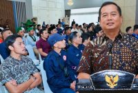 Gubernur NTB Lalu Muhamad Iqbal Saat Menghadiri Temu Karya VI Karang Taruna Provinsi NTB di Pendopo Gubernur NTB, Sabtu (3/10).