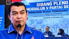 Eks Kapolda NTB Irjen Pol (Purn) Hadi Gunawan Terpilih Secara Aklamasi Sebagai Calon Ketua DPD Partai Demokrat NTB Periode 2026-2031 Dalam Musdalub di Mataram, Jumat (16/10/2026).